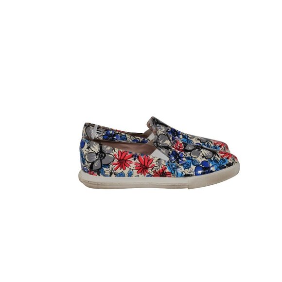 Miu Miu Floral Printed Slip On Sneakers US 6 EU 36 Blue Pink Patent Leather - Picture 9 of 11